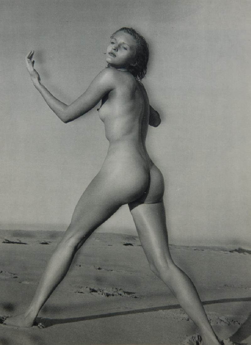 ANDRE DE DIENES - Nude on Sand: Artist: Andre De Dienes Title: Nude on Sand Medium: 1950s Sheet Fed Gravure, France Dimensions: 8.5x11.5" Heat Mounted on 12x16" archival conservation board Andre de Dienes (1913 – 1985) Andre de Di