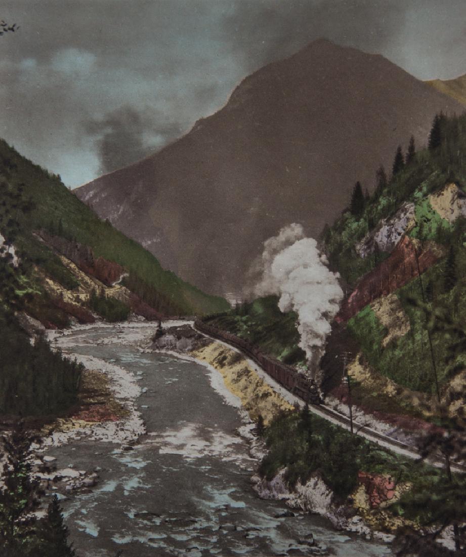 BYRON HARMON - The Kicking Horse Canyon: Artist: Byron Harmon Title: The Kicking Horse Canyon1930 Hand Colored Vandyck Gravure, England Dimensions: 8x9.5" Unmounted, no margins Please note that this lot has a confidential reserve. When you l