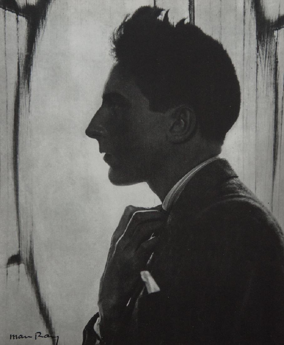 MAN RAY - Jean Cocteau: Artist: Man Ray Title: Jean Cocteau Medium: 1960 Sheet Fed Gravure, Germany Dimensions: 9.75x11.75" Heat Mounted on 14x18" archival conservation board Man Ray, original name Emmanuel Radnitzky, was bo