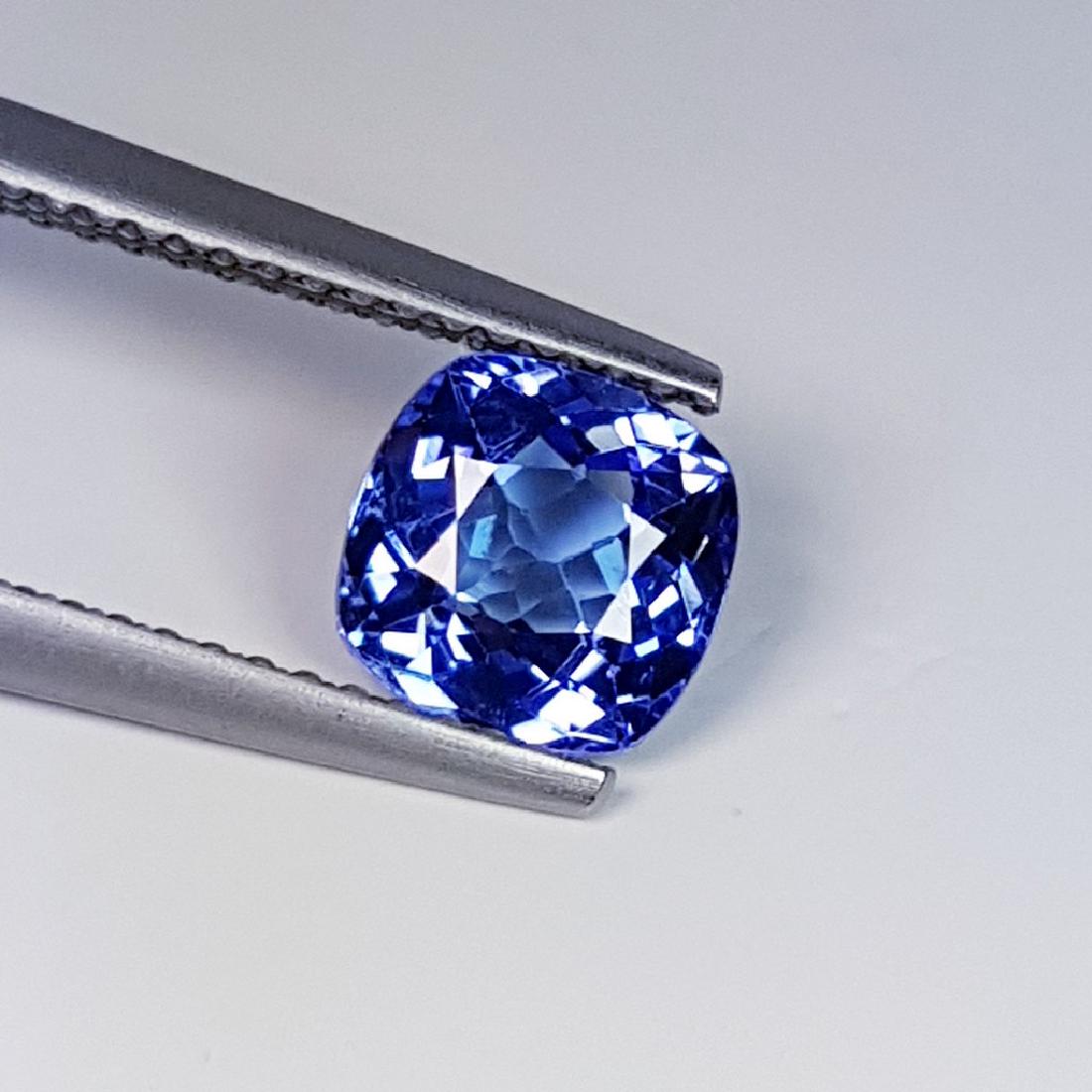 Tanzanite - 1.58 Carat Loose: Item: Tanzanite - 1.58 ct Loose gemstone Color/Clarity: IF - VSS Carat Weight: 1.58 Size (mm): 7.00 x 7.00 x 4.20 Cushion - Tanzania No Reserve: This lot starts at $1 and has no reserve as a courtesy