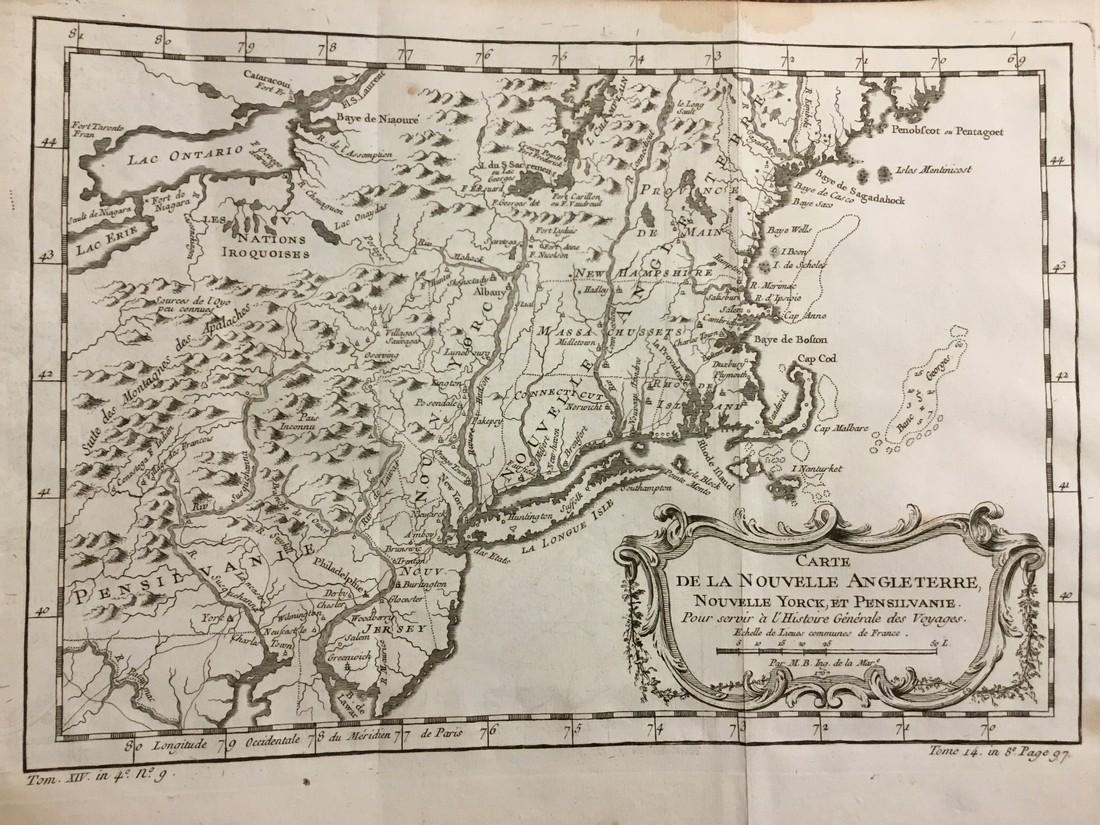 Bellin: Antique Map of Northeastern Colonial America (1 of 1)