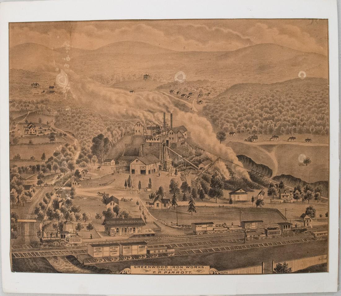 1875 Andreas Birds Eye View of Greenwood Iron Works (1 of 1)