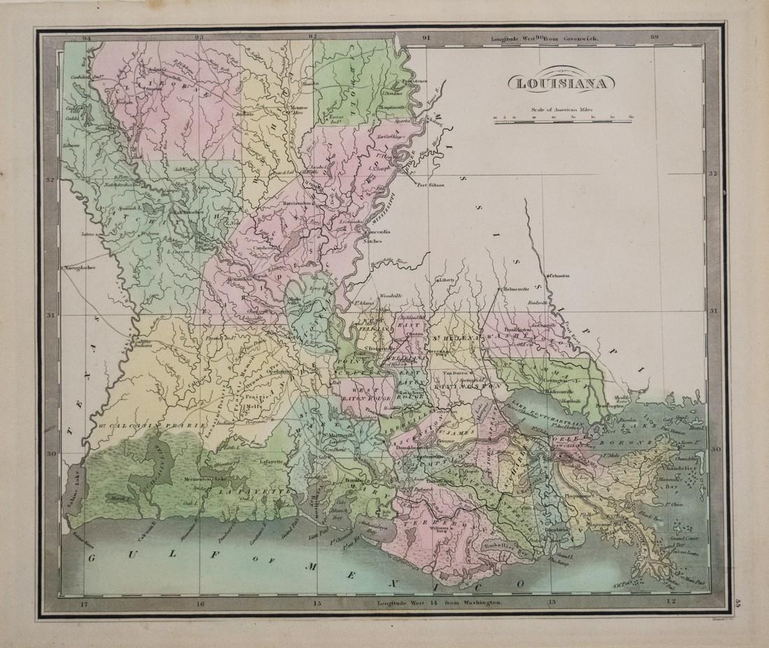 1842 Greenleaf Antique Map of Louisiana (1 of 1)