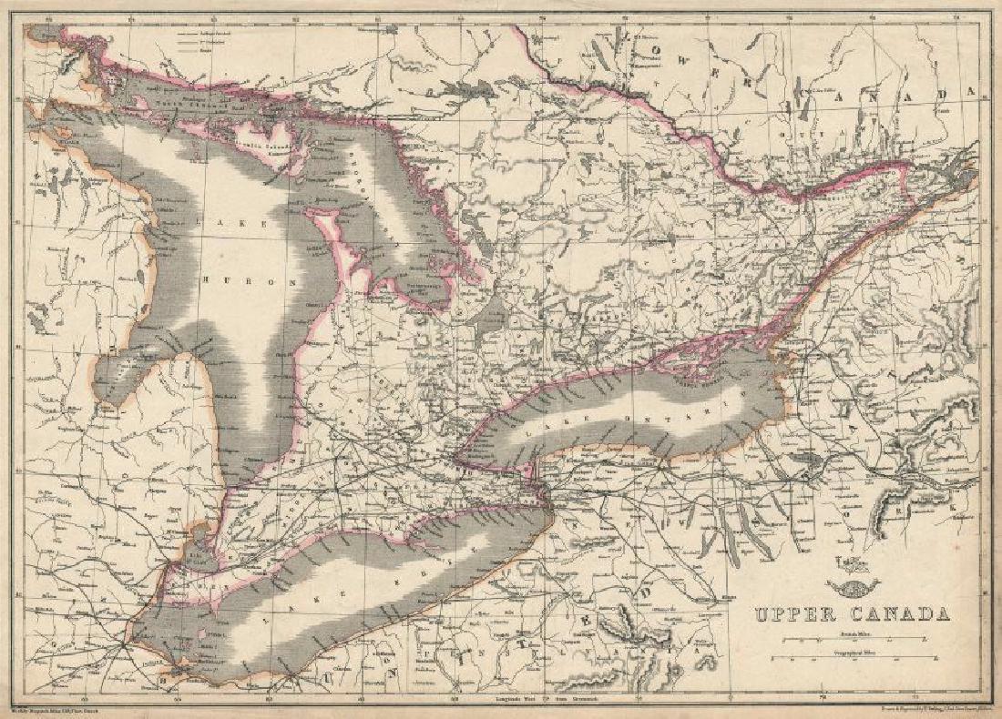 Ettling: Antique Map of Upper Canada, 1863 (1 of 2)
