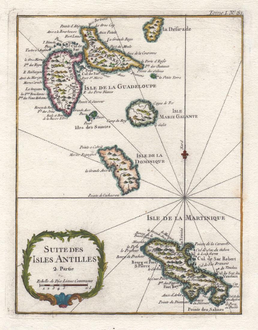 Bellin: Lesser Antilles 2-Guadeloupe to Martinique 1764 (1 of 1)