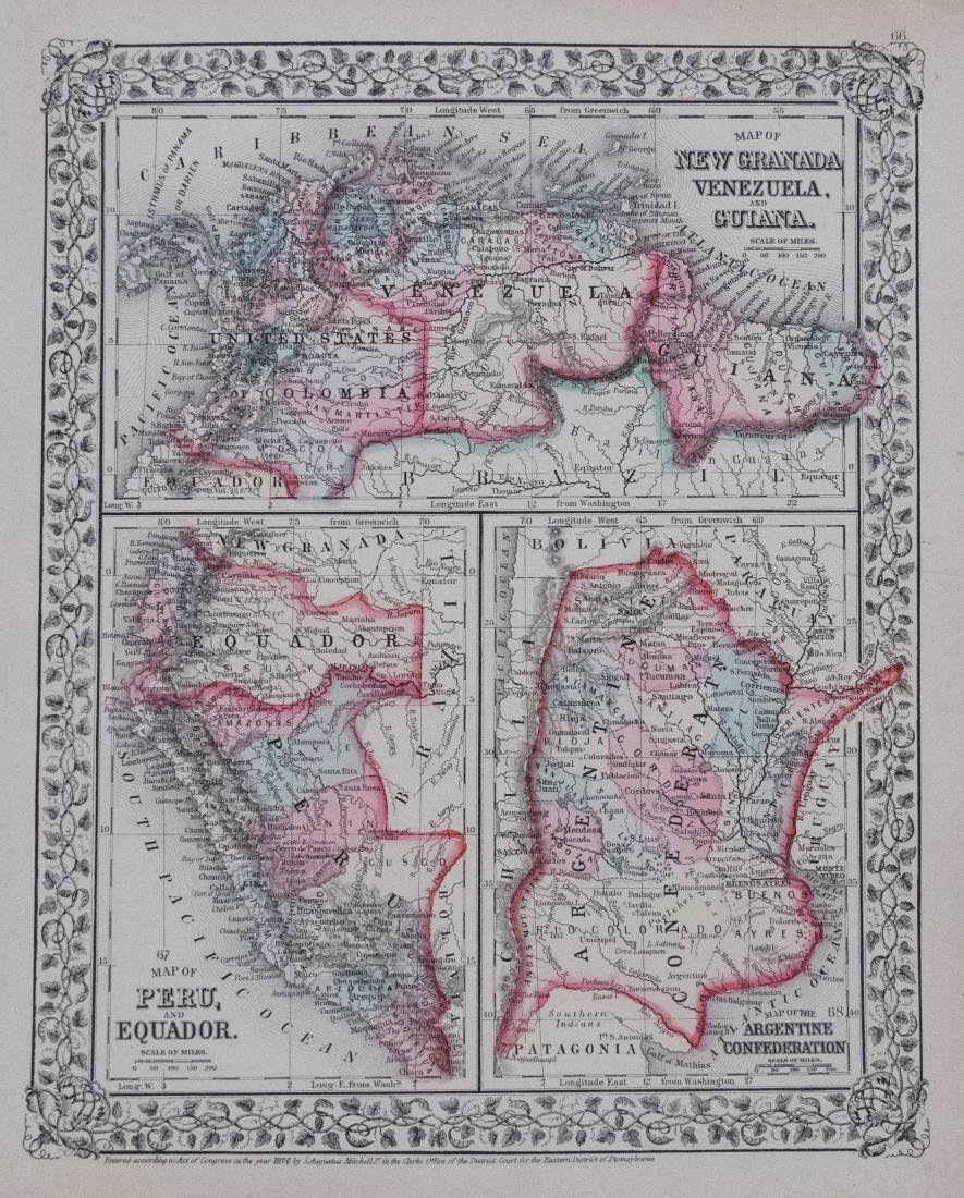 1870 Mitchell Antique Map of Venezuela, Columbia (1 of 1)