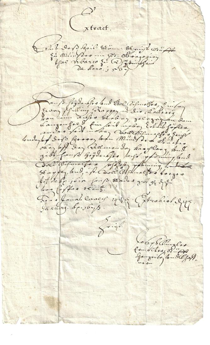 1673 German Legal Manuscript Extract 1567 (1 of 2)