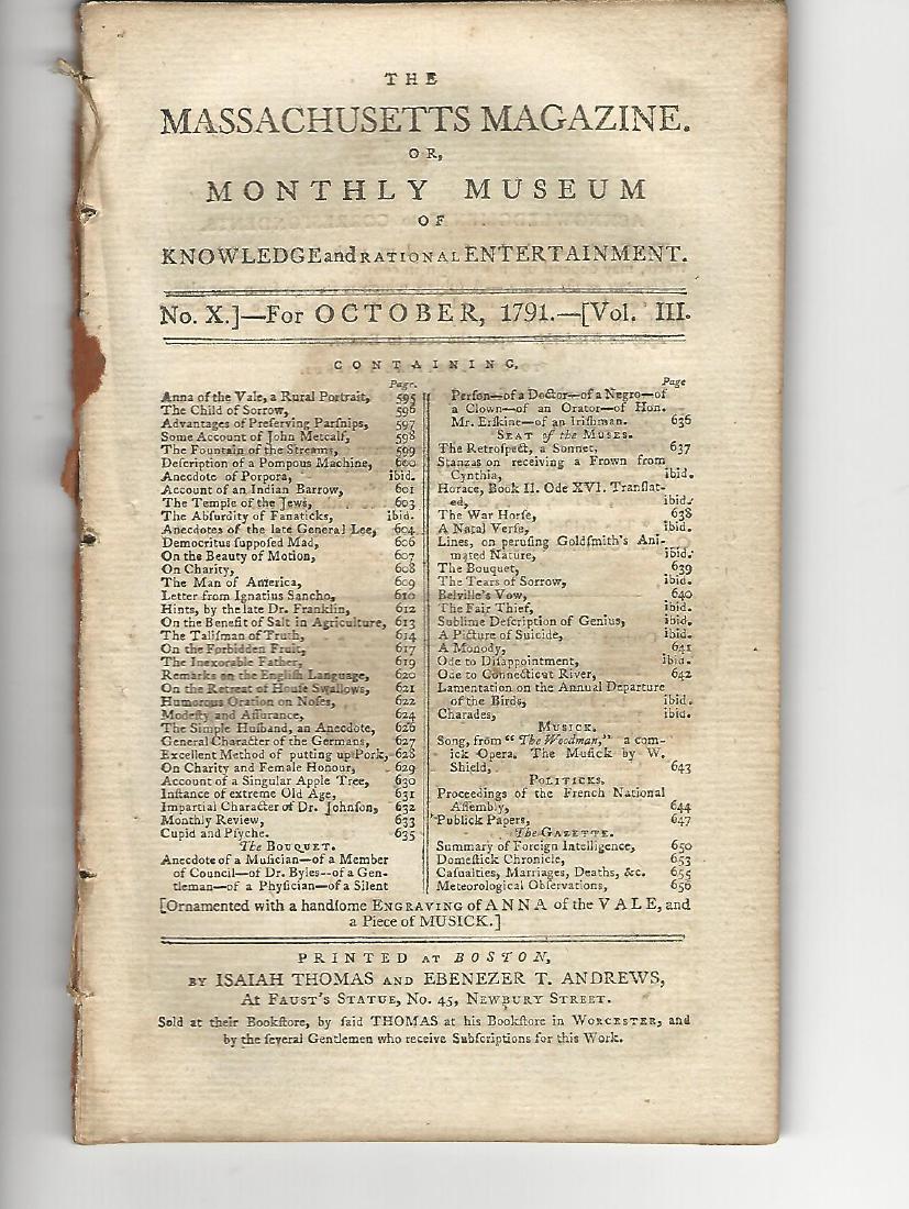 1791 Massachusetts Magazine French Assembly Politics (1 of 2)