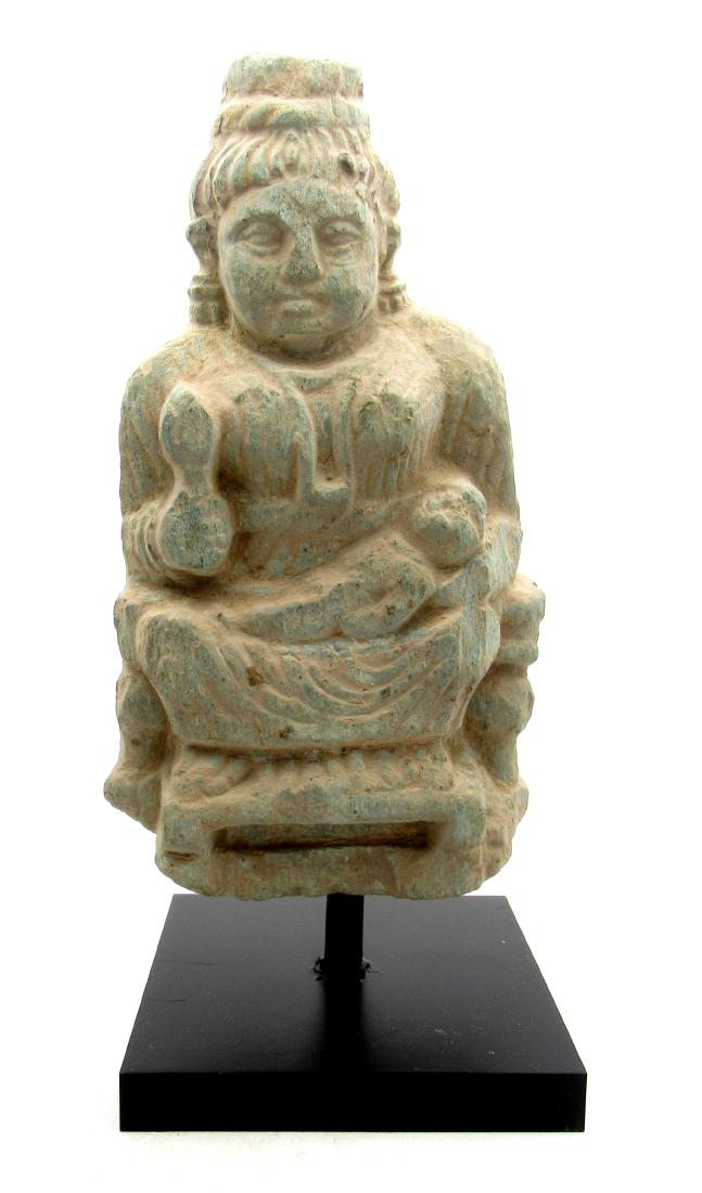 Ancient Gandhara Schist Stone Statue of Buddha on Stand (1 of 3)