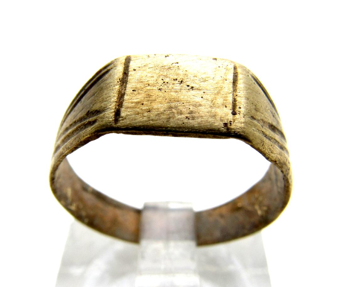 Post Medieval Bronze Decorated Ring (1 of 3)