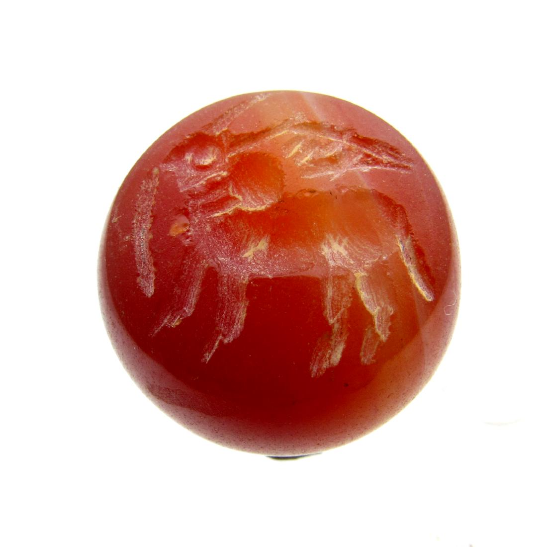 Post Medieval Middle Eastern Carnelian Engraved a Bull (1 of 3)