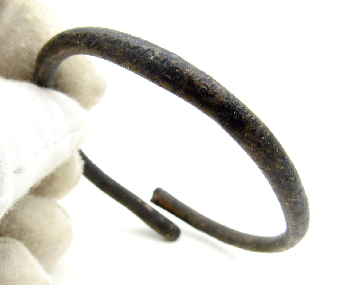 Medieval Viking Era Bronze Bracelet Snake Head Terminal (1 of 3)