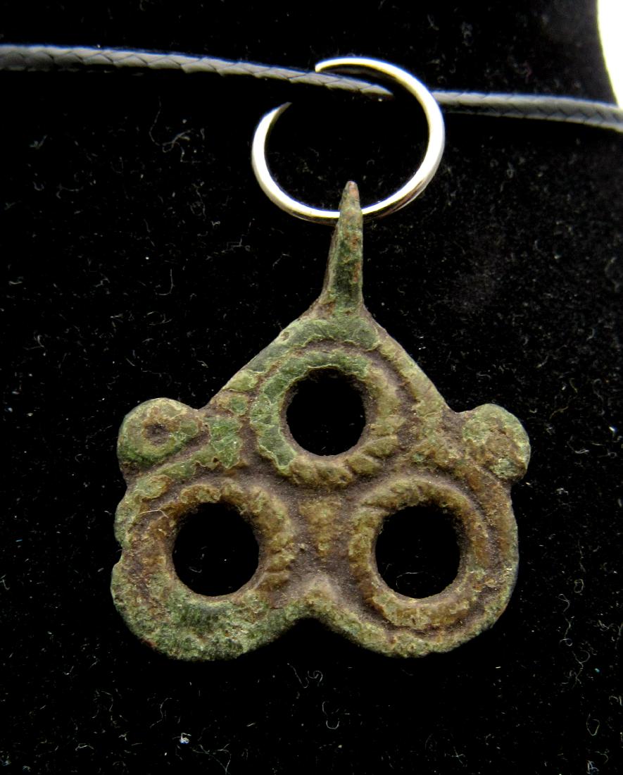 Medieval Viking Era Bronze Open-Work Snake Pendant (1 of 2)