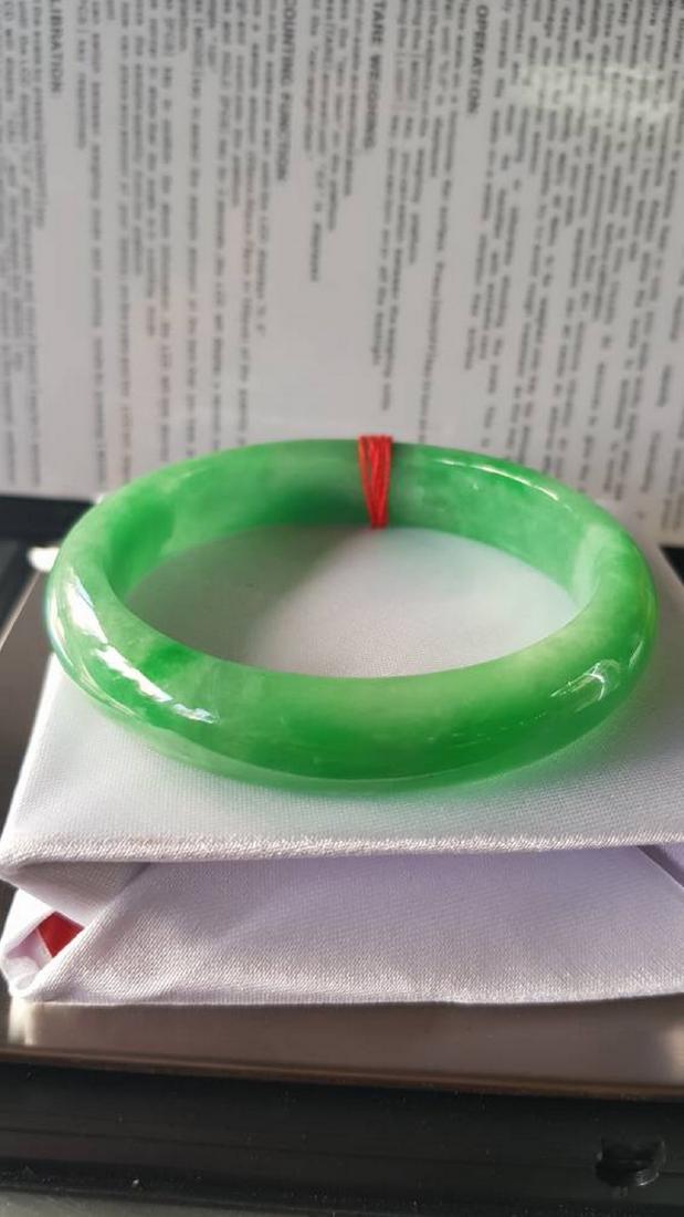 55mm light green Burmese Jade bangle bracelet (1 of 1)