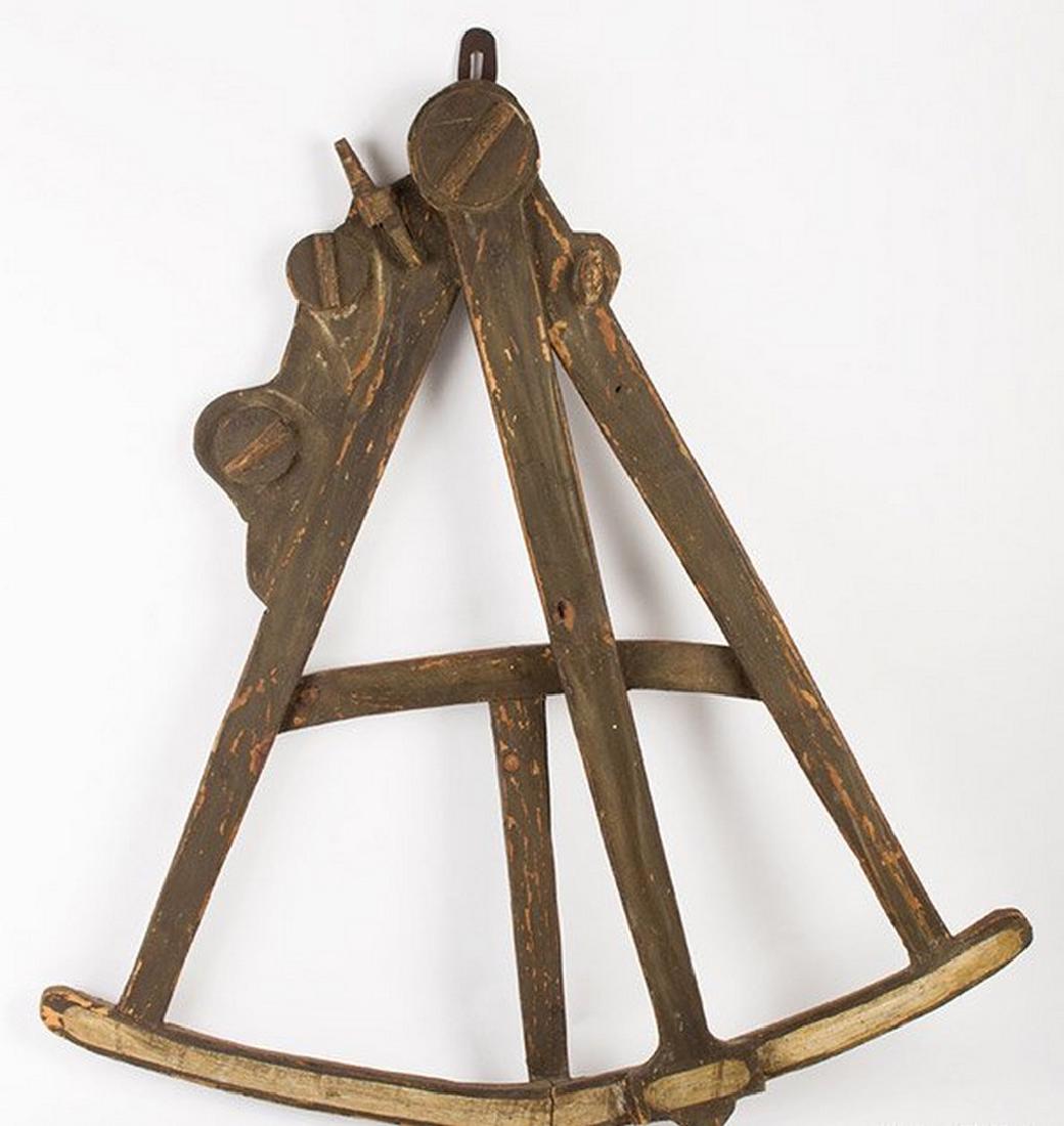 Wood Carved Octant Trade Sign. in Original Paint (1 of 4)