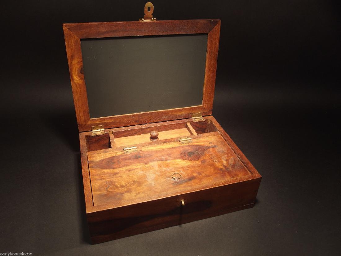Folding Document Writing Slope Wood Lap Desk Slate Box (1 of 7)
