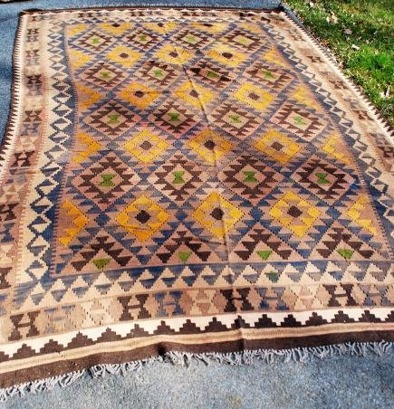Antique Afghan Kilim Rug 10x6.3 (1 of 5)
