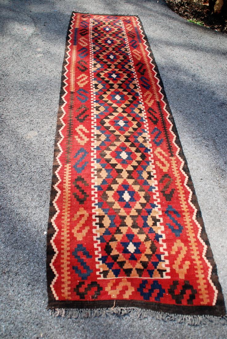 Vintage Afghan Kilim Runner Rug 9.10x2.5 (1 of 4)