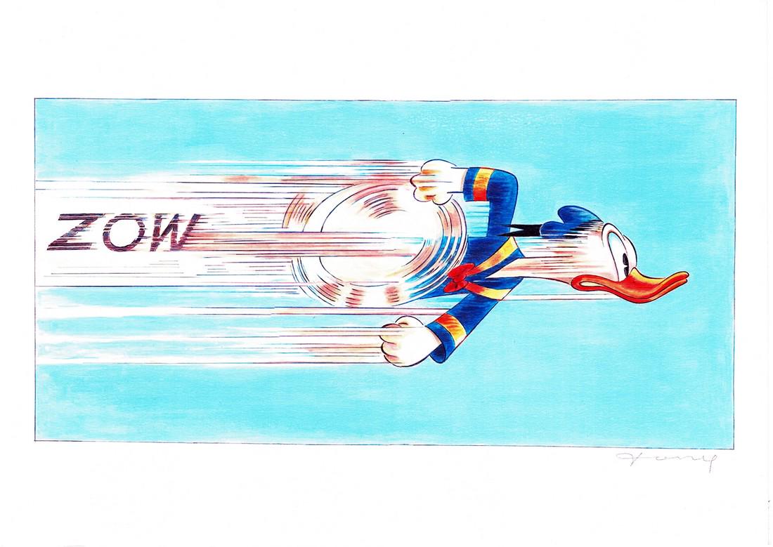 Original Painting - Donald Duck in a Rush Fernandez (1 of 7)