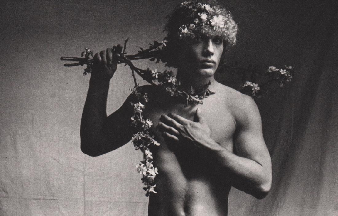 DUANE MICHALS - Apple Blossoms: Artist: DUANE MICHALS Print Title: Apple Blossoms Medium: Sheet-fed Gravure on uncoated acid free paper Printing date: 1986 Printed in Japan Image Size: 7.75 X 5.25 inches Duane Michals(b. 1932) is an