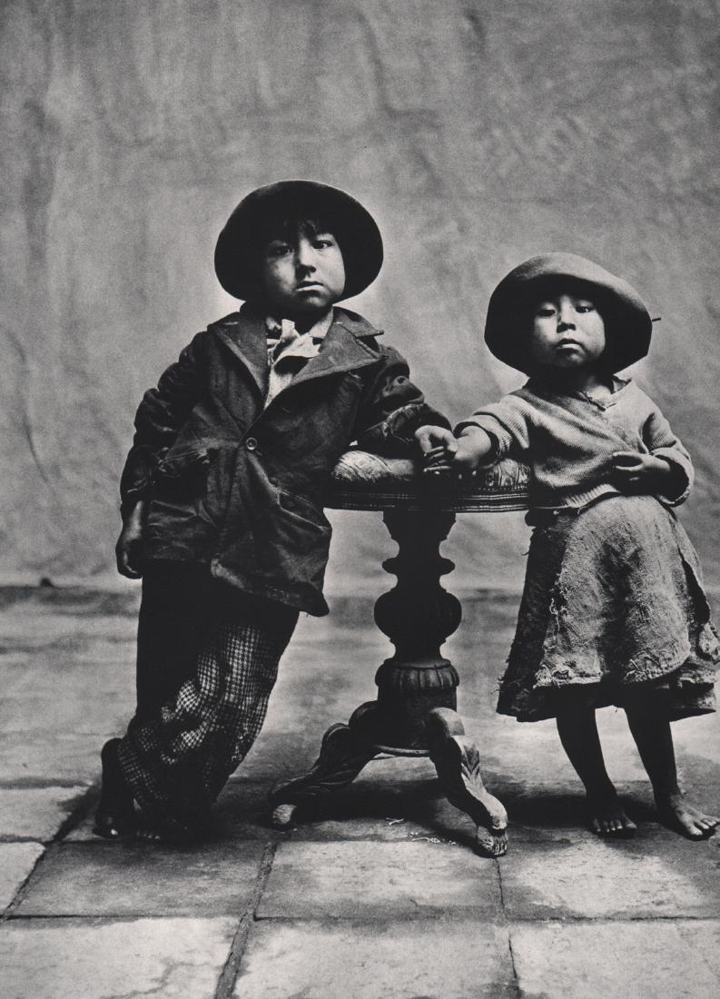 IRVING PENN - Children from Cuzco: Artist: IRVING PENN Print Title: Children from Cuzco Medium: Sheet-Fed Gravure Printing Date: 1960 Printed in Switzerland Image Size: 9 X 12 inches Irving Pennwas an American photographer known for hi