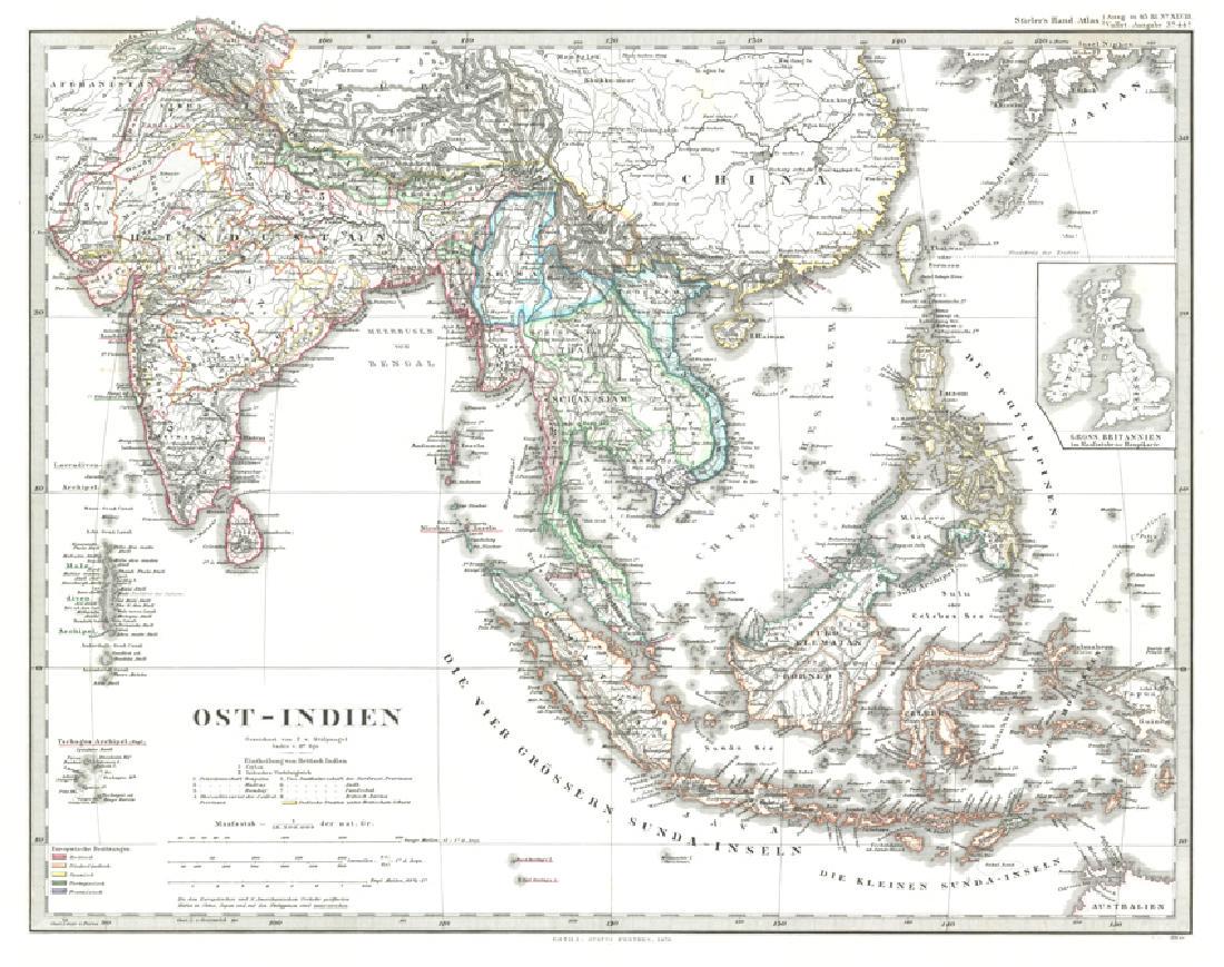 Antique Map Ost-Indien, 1870 (1 of 1)