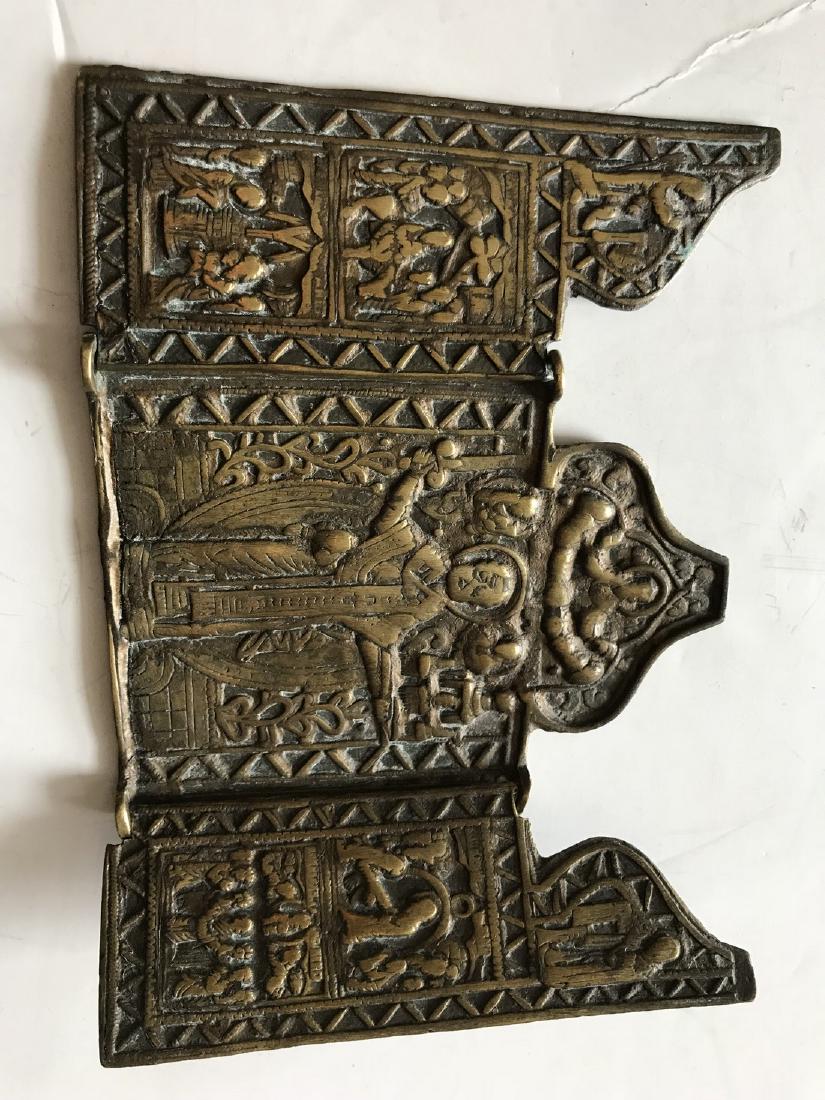 BRONZE TRIPTICH WITH ST. NIKOLAS AND A FEW SCENE OF HIS (1 of 2)