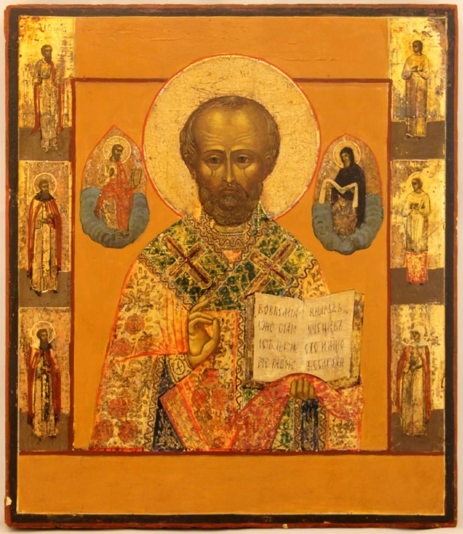 Saint Nicholas: Dimensions; 31 x 35.5 cm; Century; 18-19 Please note that this lot has a confidential reserve. When you leave a bid in advance of the auction, submit your maximum. The bidder who has submitted the hig