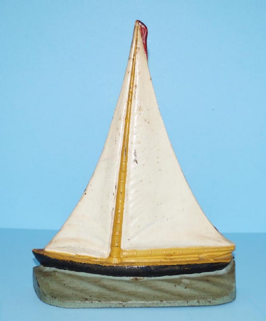 Antique Sailboat Cast Iron Doorstop (1 of 5)