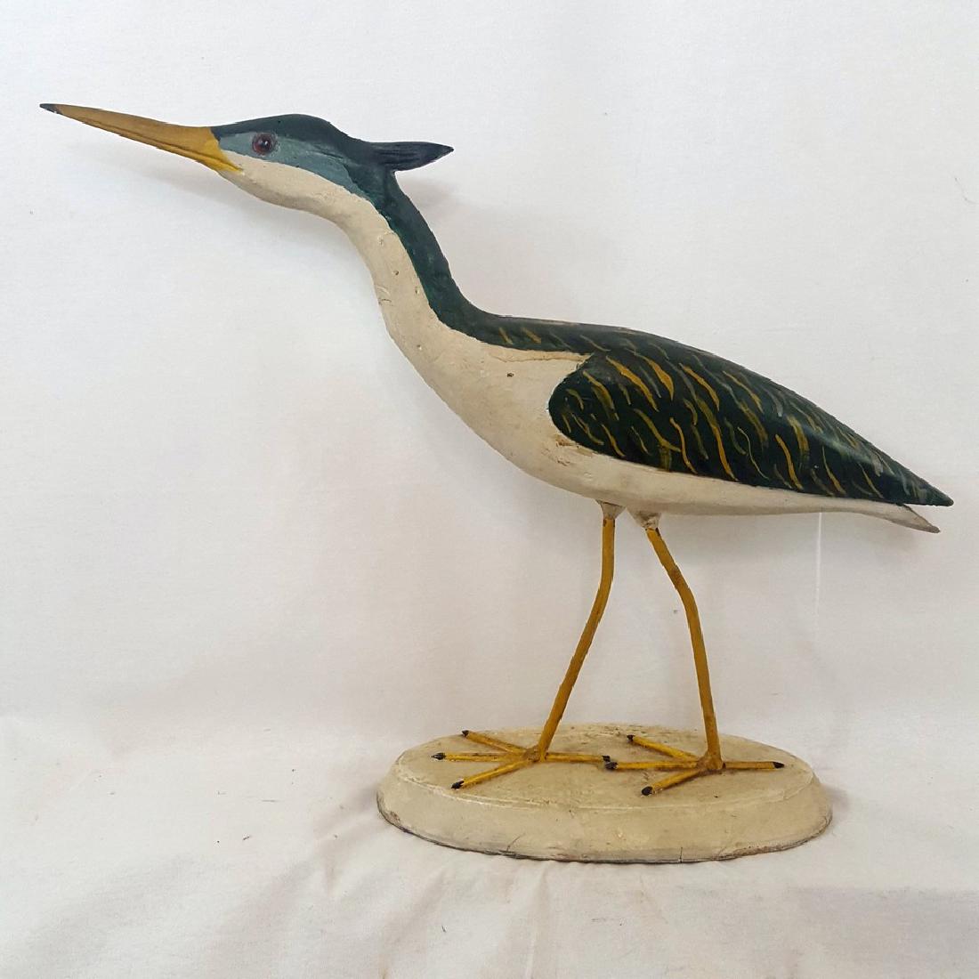 Large Carved and Painted Folk Art Heron C 1950-60 (1 of 8)