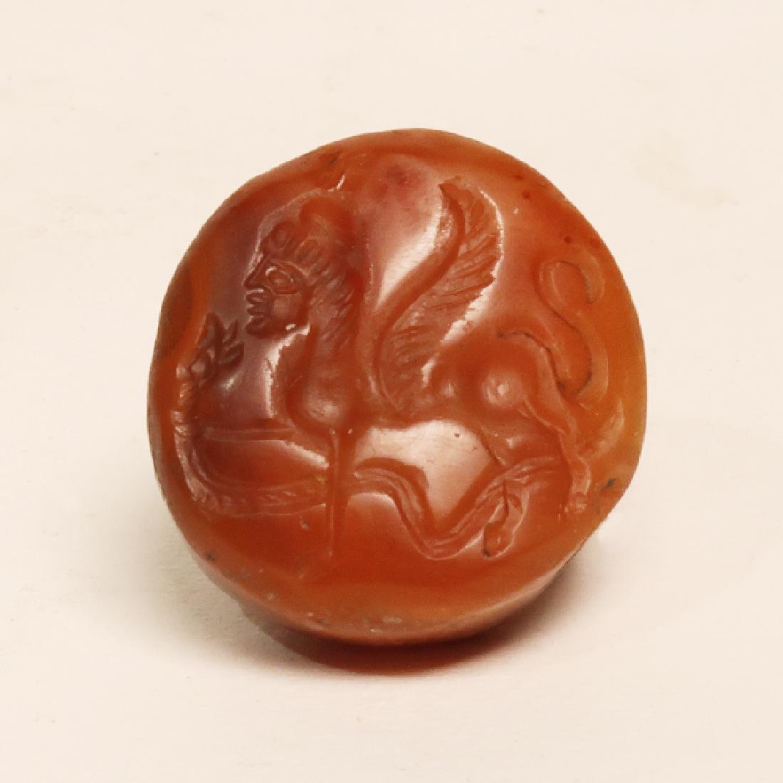 Greek Persian Cornelian Seal With Sphinx (1 of 5)