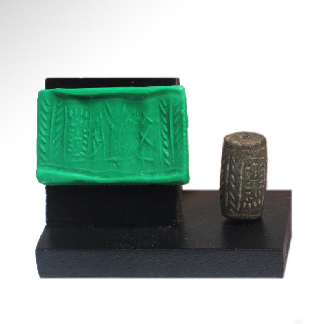 Western Asiatic Cylinder Seal With Trees and Figures (1 of 7)