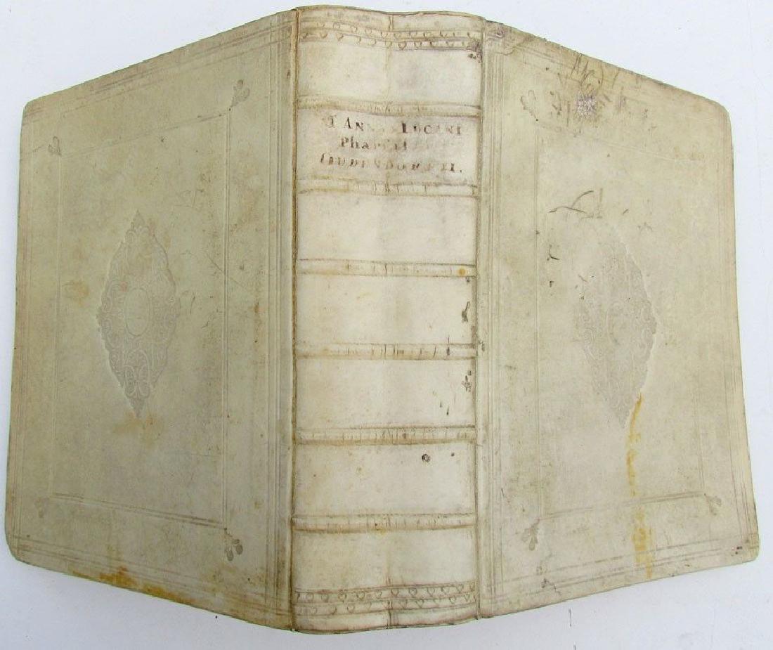 1728 Vellum Bound Antique Book Belli Civilis Pharsaluia (1 of 8)