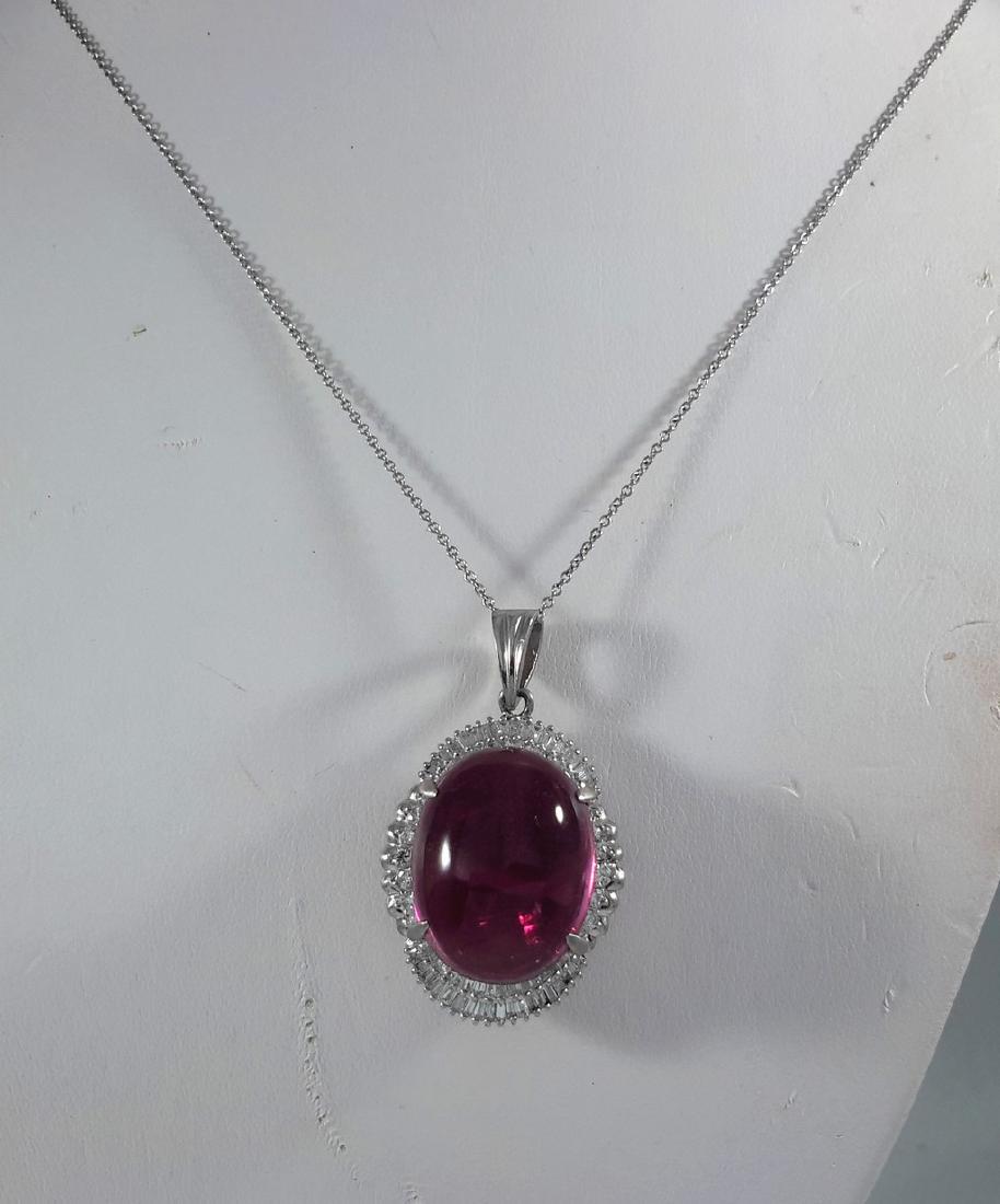 Tourmaline & Diamond on Platinum Necklace, 24.97ct (1 of 7)