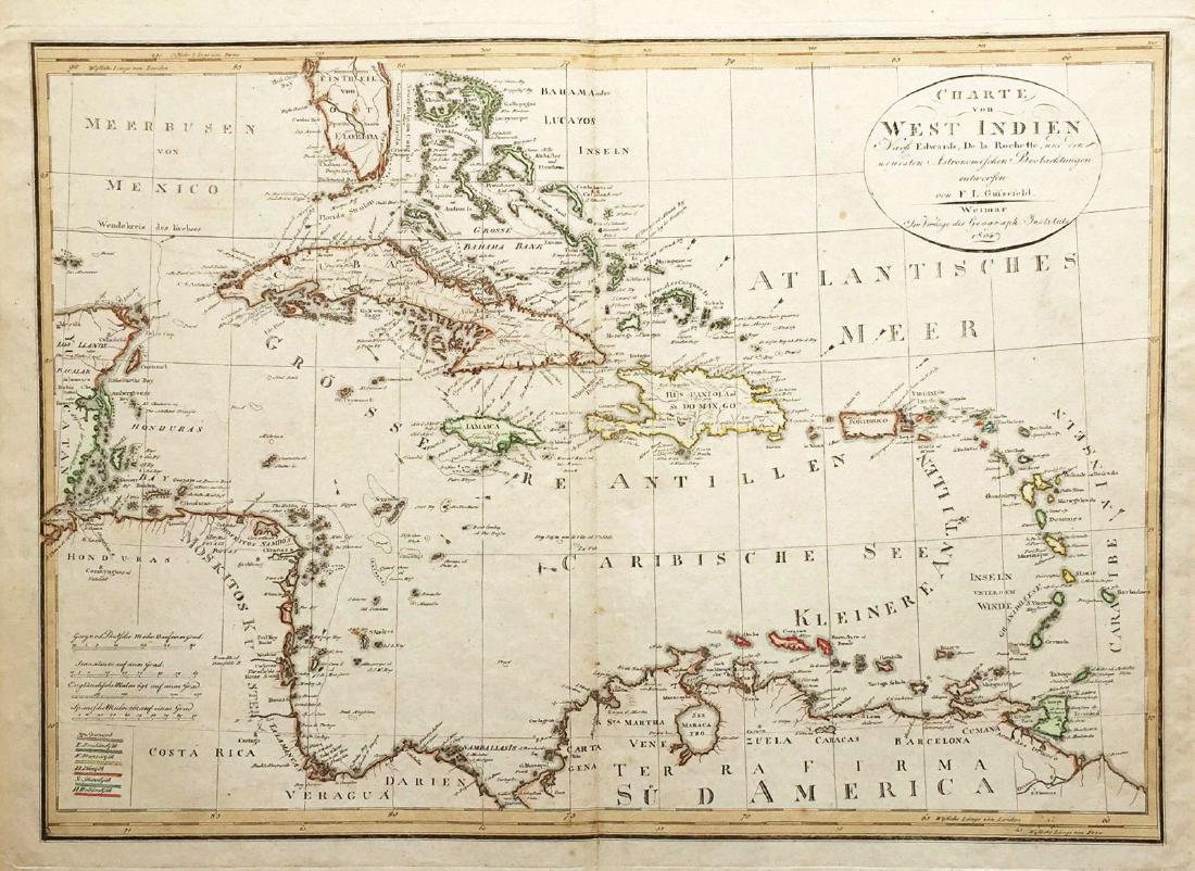 Gussefeld: Antique Map of the West Indies, 1804 (1 of 1)