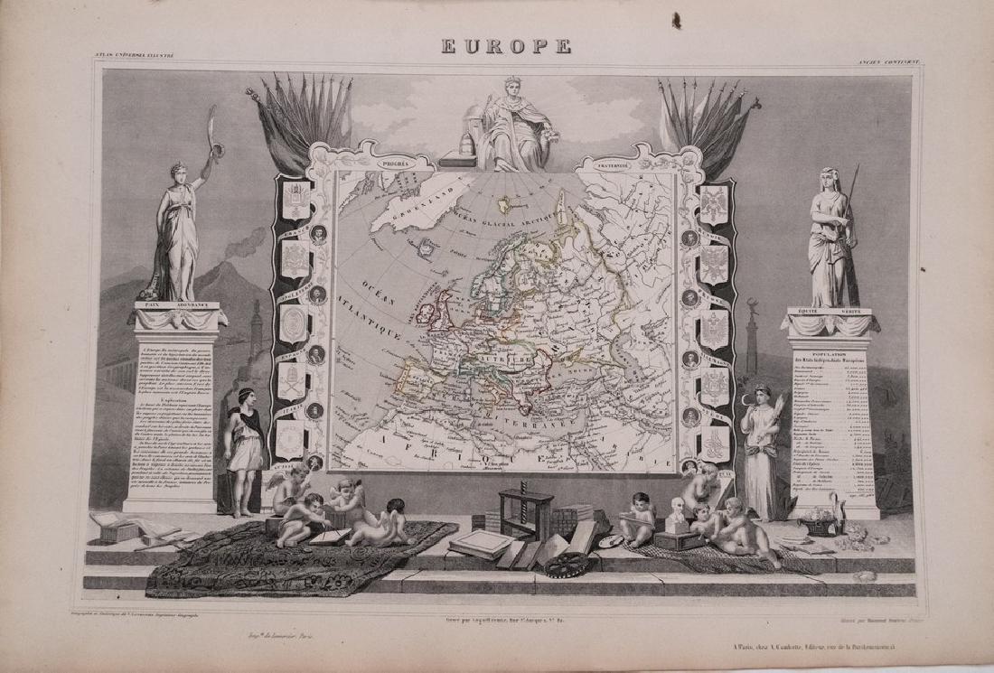 Antique 1852 Levasseur Map of Europe (1 of 1)