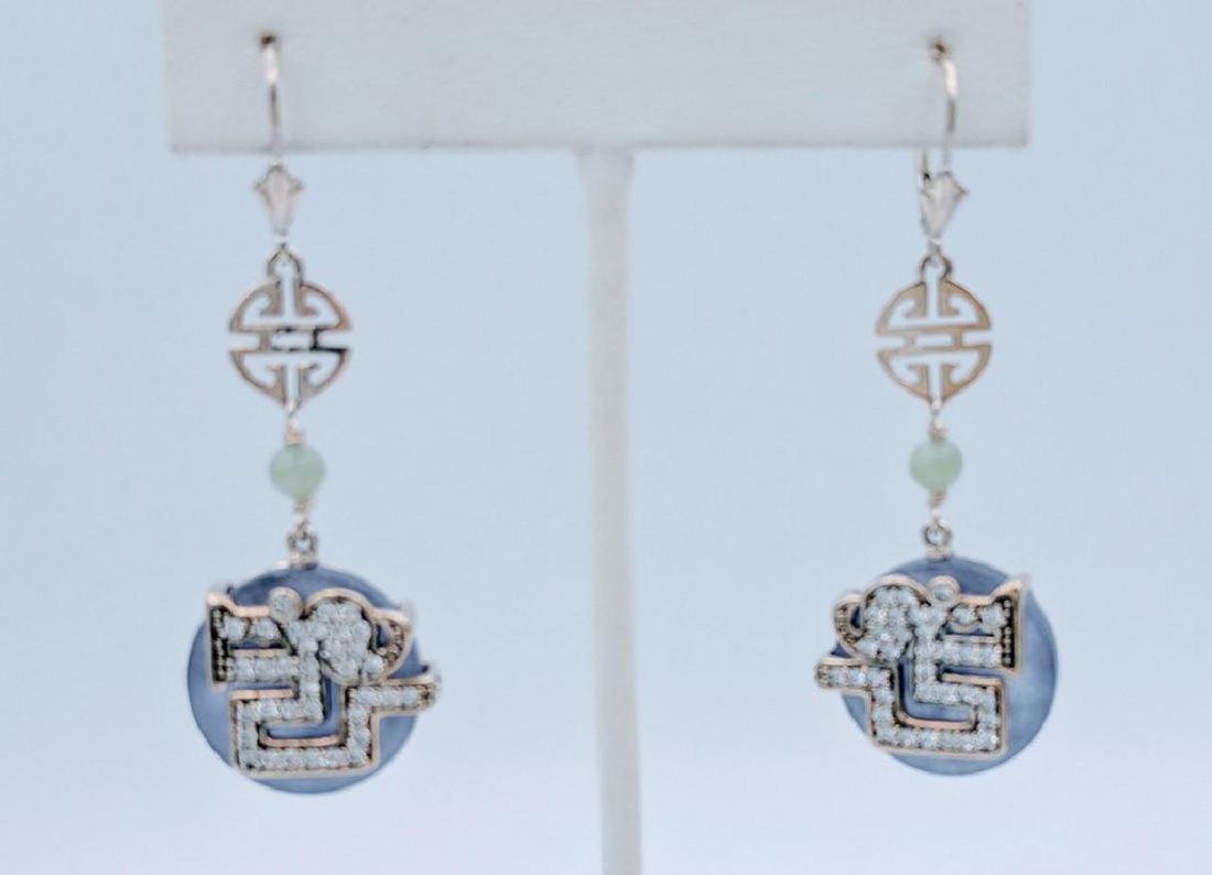 Sterling Silver Violet Jade Cubic Zirconia Earrings (1 of 3)