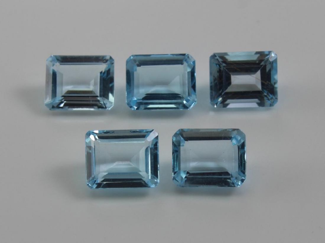 NR, 5 Blue Topaz Gemstone Set 20.25 Ct (1 of 3)