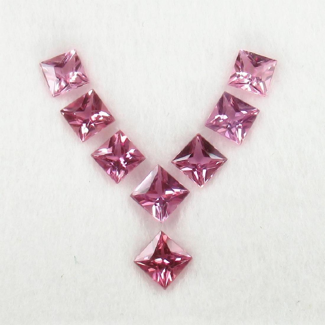 3.90 Ctw Natural 8 Loose Pink Sapphires Square Necklace (1 of 4)