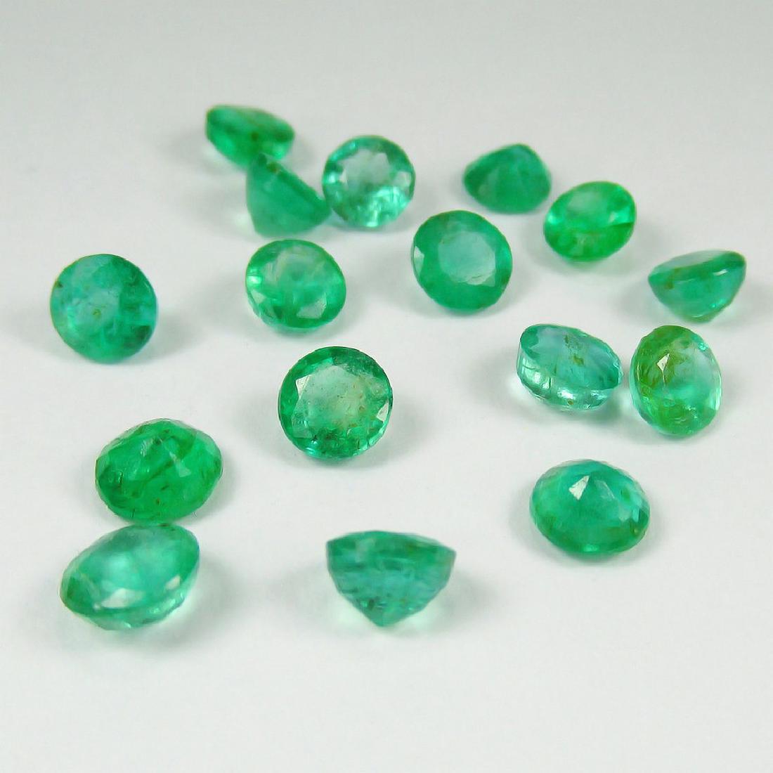 8.91 Ctw Natural 16 Loose Emerald Round Lot (1 of 2)
