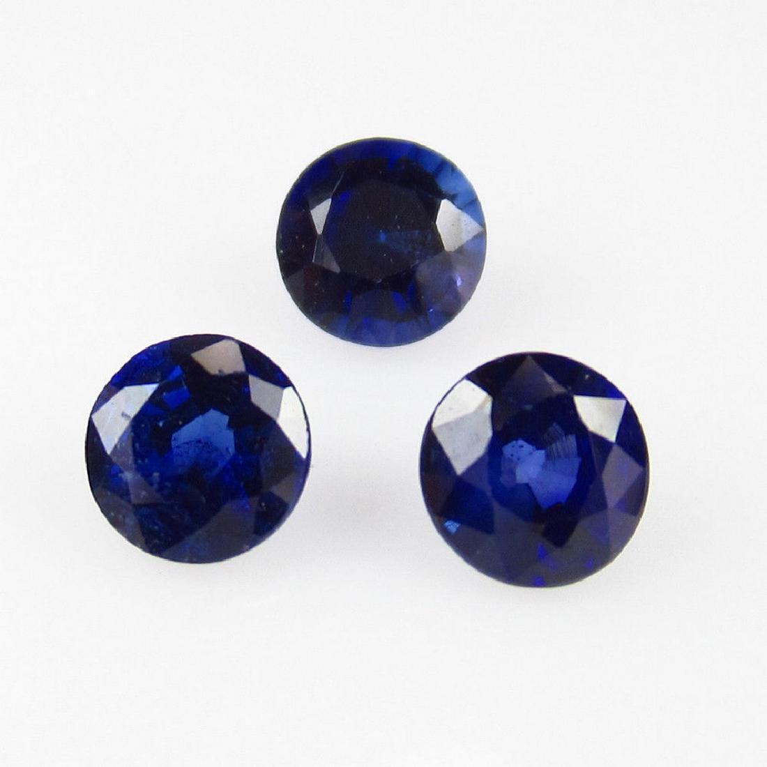1.00 Carat 3 Loose Vivid Blue Sapphire Necklace Set (1 of 2)