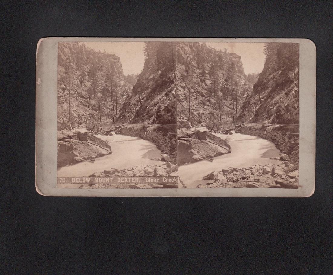 Stereoview By Weitfle Of Clear Creek Canon Below Mount: Charles Weitfle Stereoview by Weitfle of Clear Creek Canon Below Mount Dexter 1870s Stereo Photograph 7x4" Charles Weitfle Imperial stereoview by Charles Weitfle of Clear Creek Canon below Mount Dexte