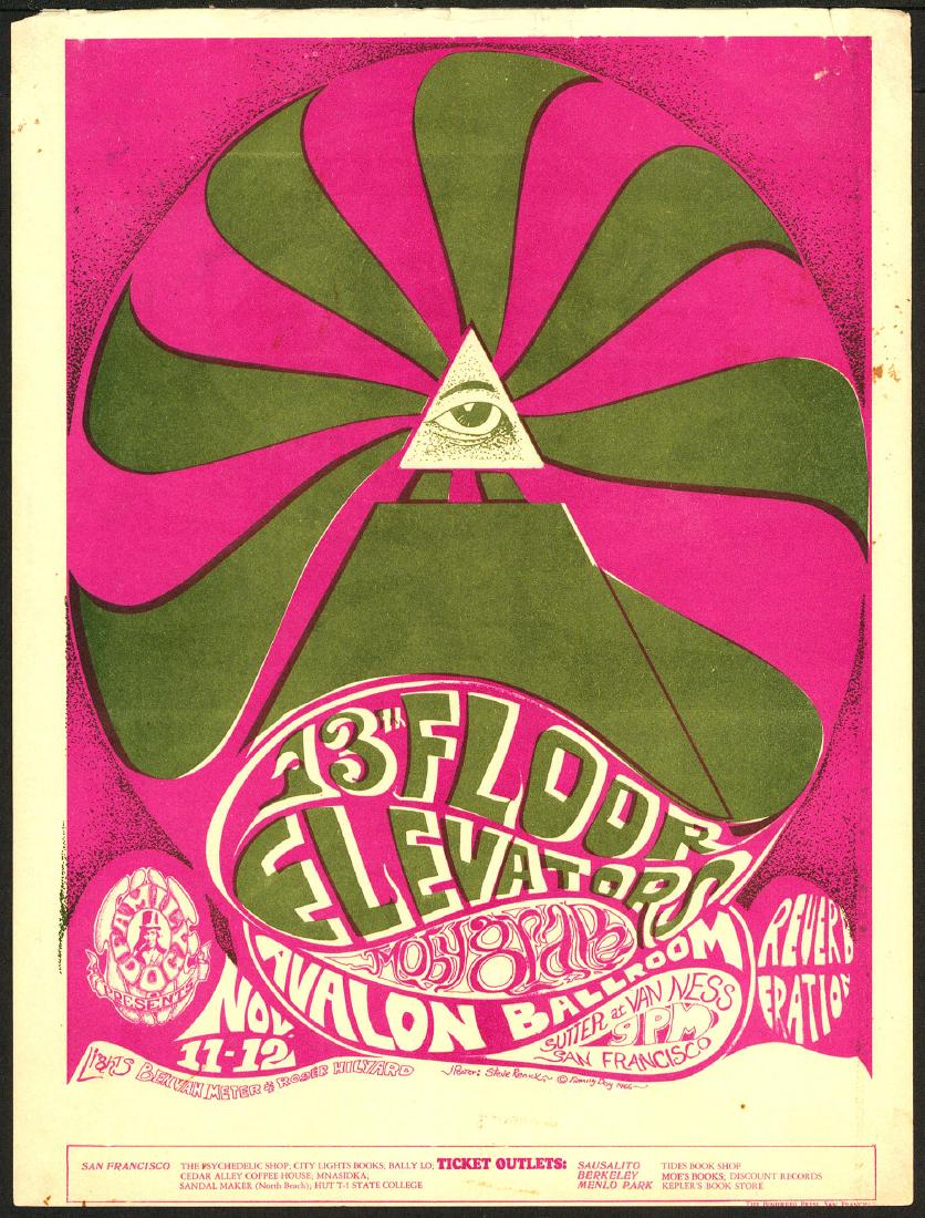 Rare Fd 34 13th Floor Elevators Handbill