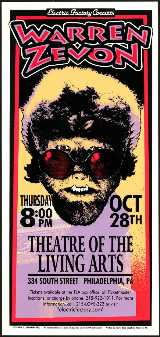 Scarce Warren Zevon Poster (1 of 1)