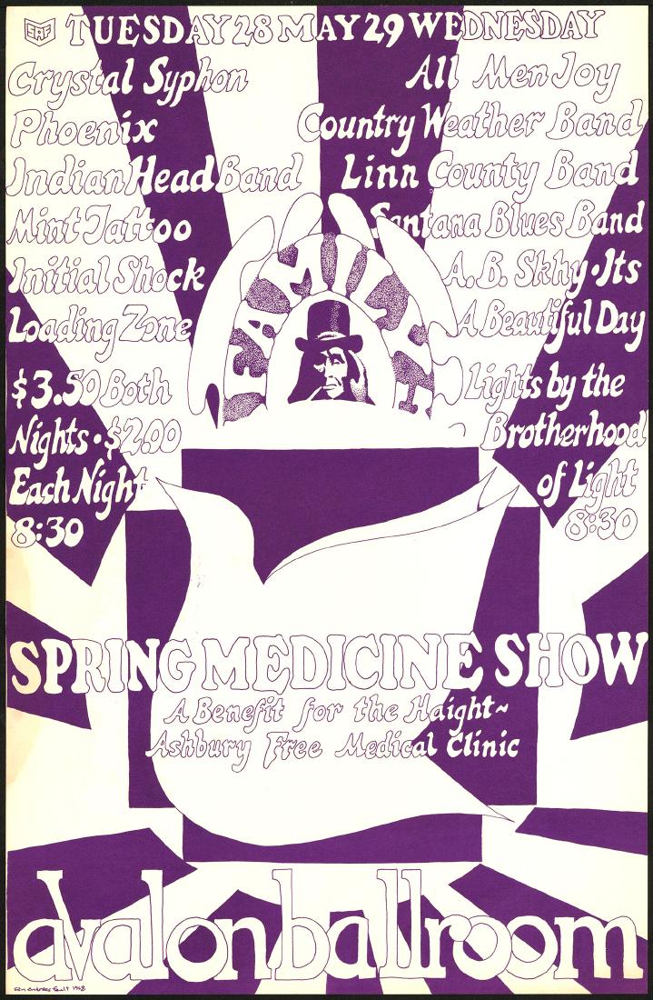 Rare 1968 Haight Ashbury Free Medical Clinic Benefit (1 of 1)