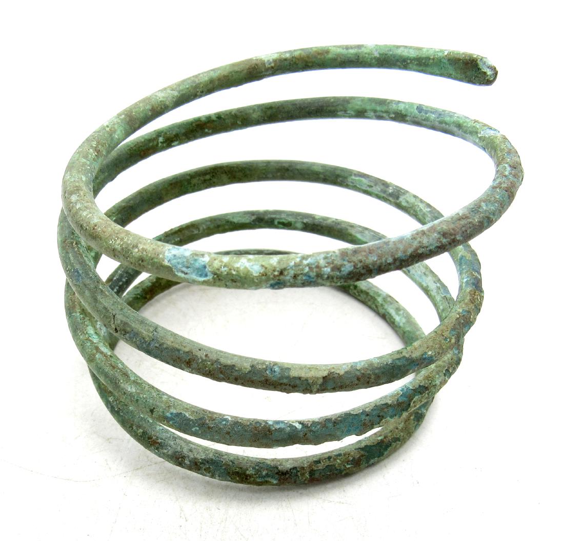 Medieval Viking Era Bronze Bracelet Coiled Like A Snake (1 of 3)
