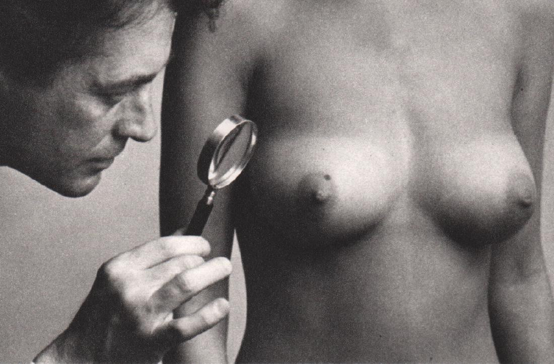 DUANE MICHALS - Close-up Nude: Artist: DUANE MICHALS Print Title: Close-up Nude Medium: Sheet-fed Gravure on uncoated acid free paper Printing date: 1986 Printed in Japan Image Size: 5 X 3.25 inches Duane Michals(b. 1932) is an Ame