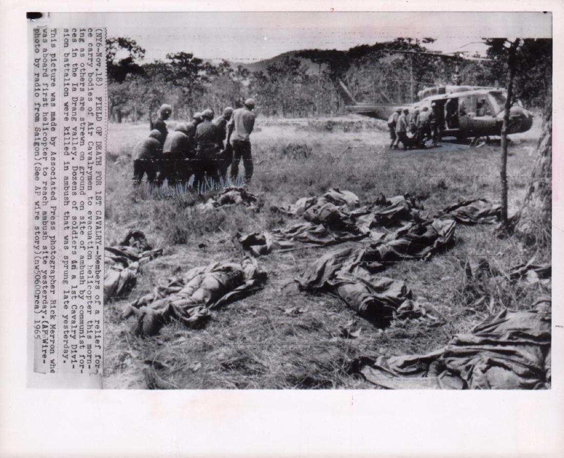 Press Photograph of "Field of Death for 1st Calvary": Press Photograph of "Field of Death for 1st Calvary" 24065 Press Photograph 8x10" AP Wire Press photograph of the "Field of Death for 1st cavalry" during the Vietnam War where many soldiers were kille