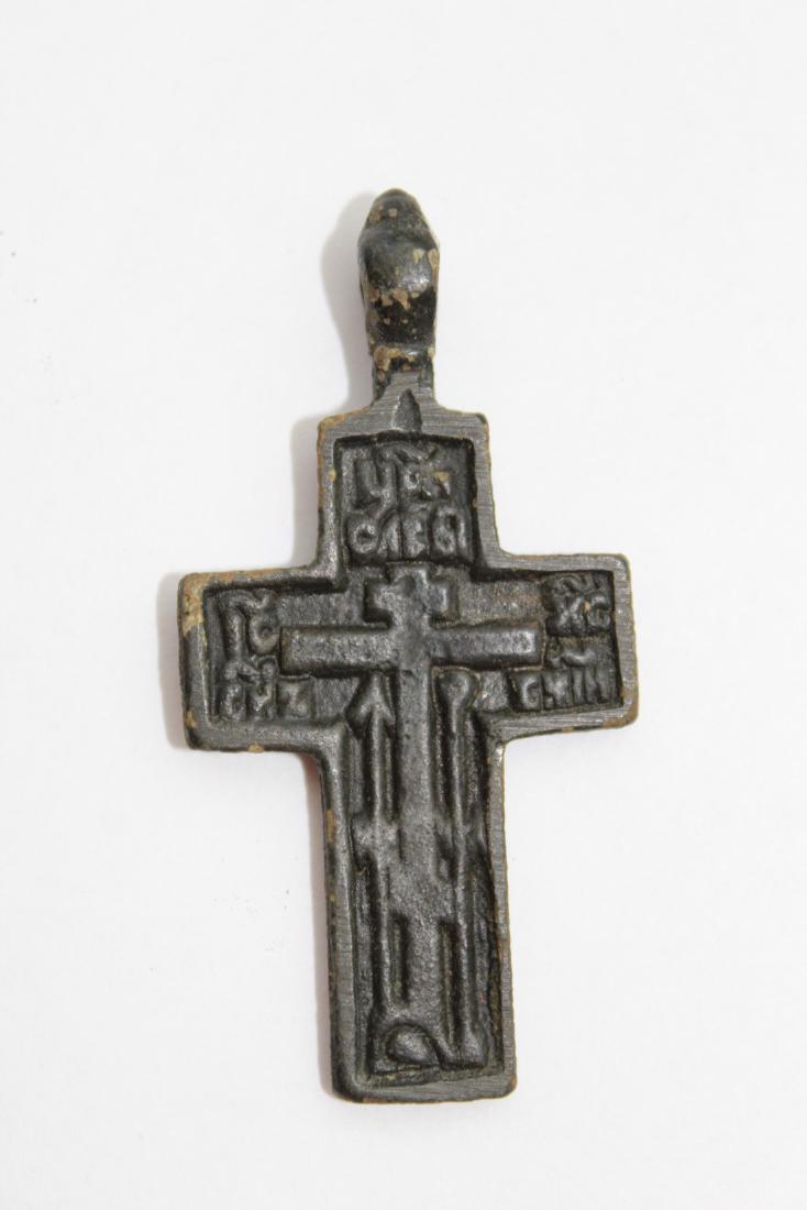 Post-Medieval Cossak Bronze Cross Orthodox Pendant (1 of 5)