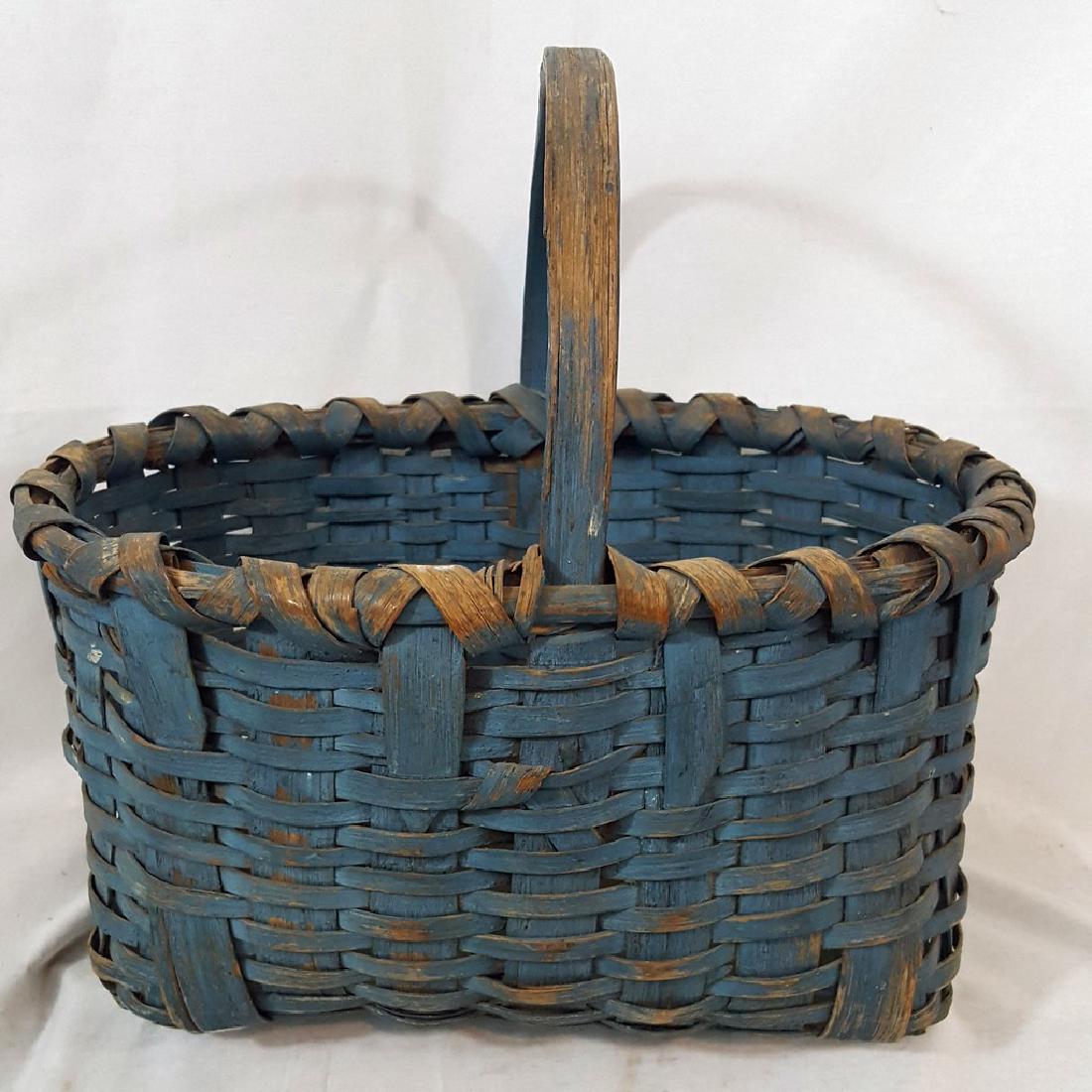 Blue Pa Split Oak Basket 19th Century (1 of 6)